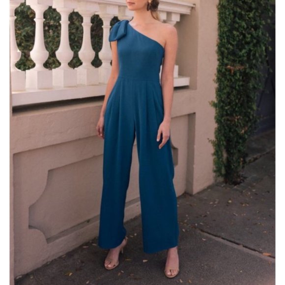 Gal Meets Glam Pants - NWT Gal Meets Glam Sylvia One Shoulder Jum…